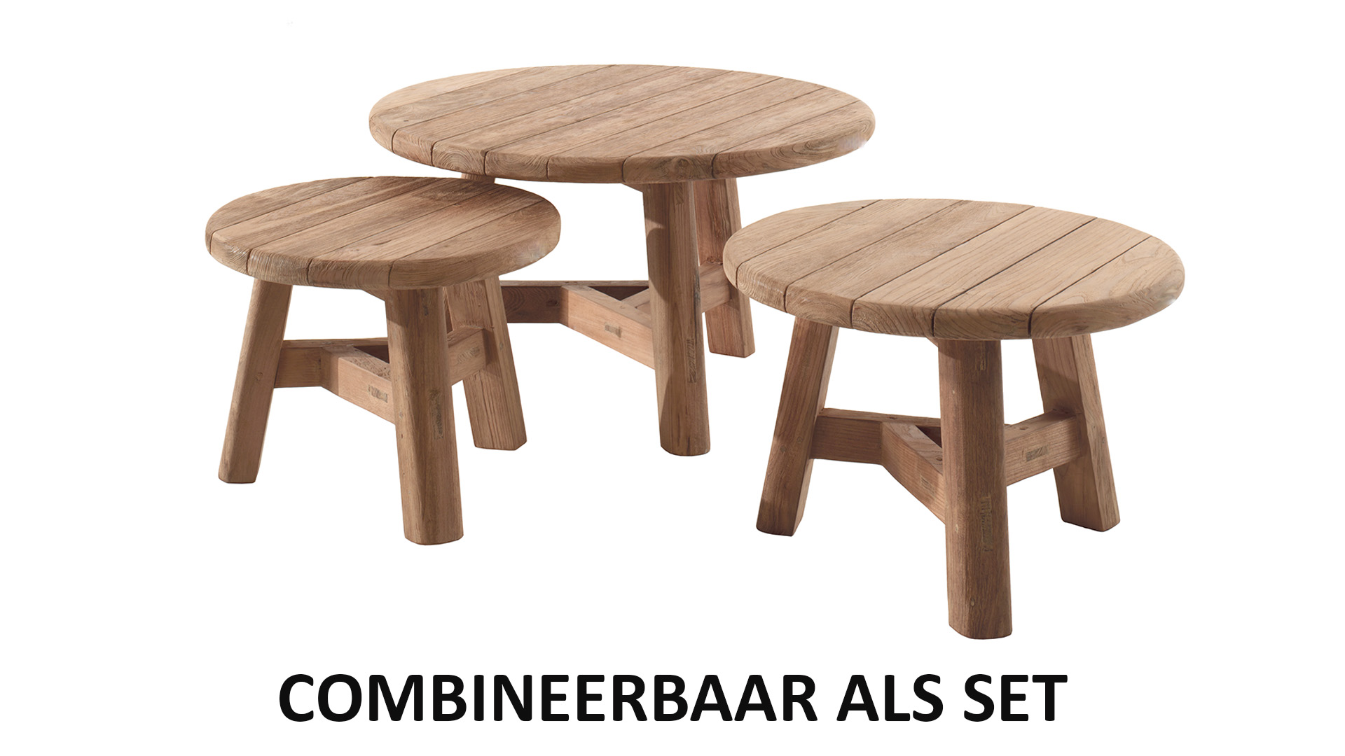 Teak Lounge Casablanca Salontafel Recup Teak Dia 50cm x H38cm