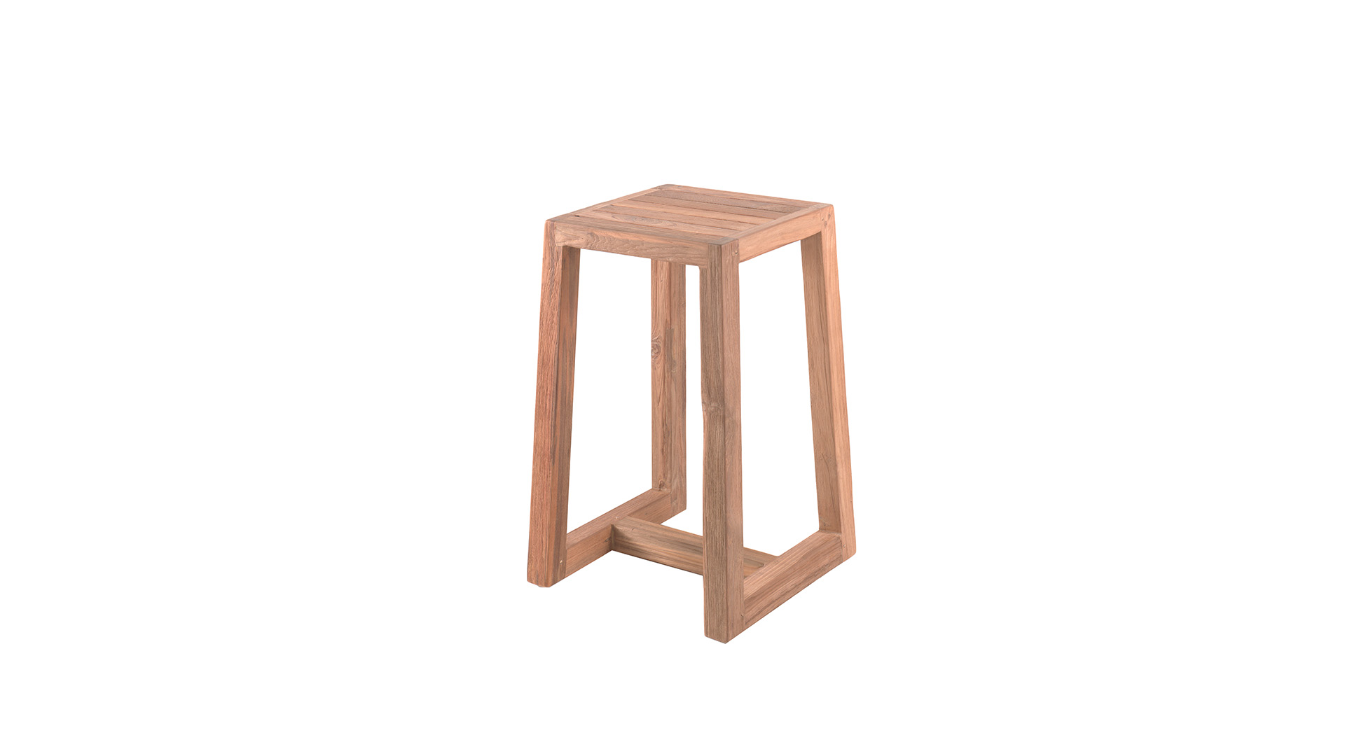 Chaise de bar en teck Helsinki 40cm x 40cm x H61cm Erosi Recup Teck