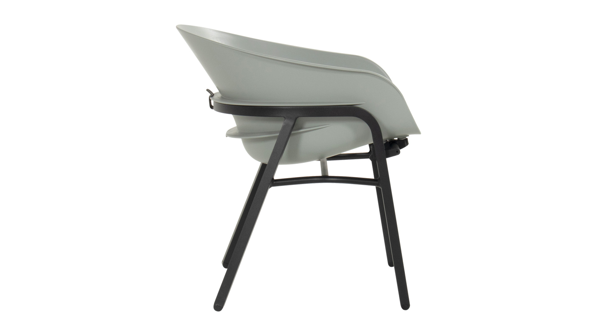 Tubb Armchair Color Concrete With Aluminum Legs Black With Adjustable Shell