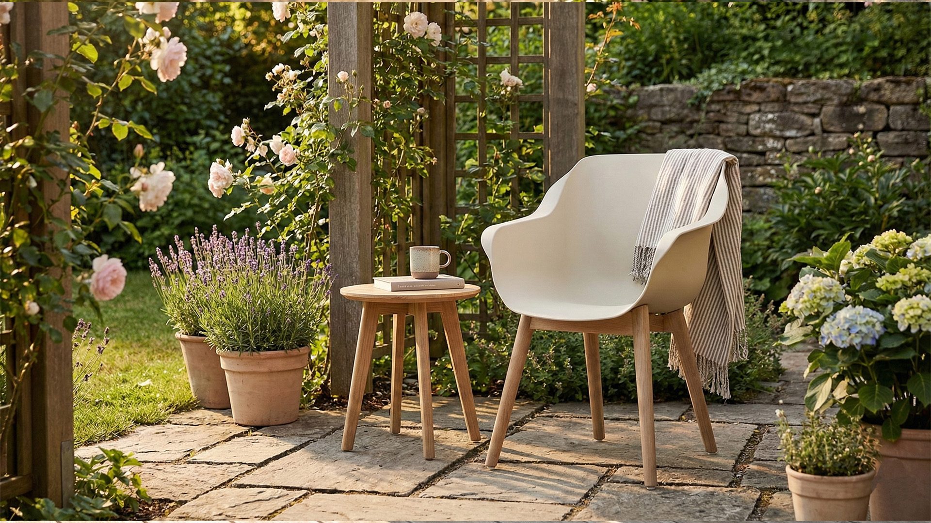 Sophie Armchair Color Sand With Legs Teak Natural