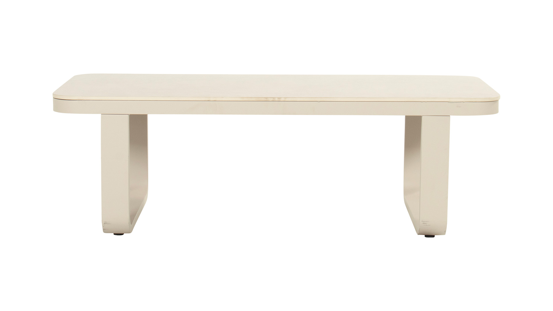 Table basse Milano Lounge, cadre en aluminium, sable et plateau en céramique