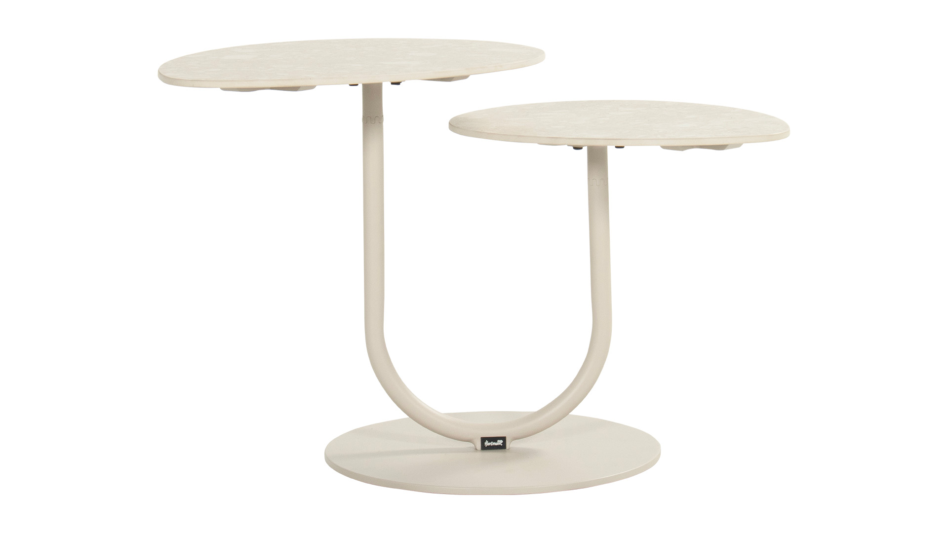 Rota Duo Beistelltisch, Aluminiumgestell, sandfarben, mit 2 Keramikplatten