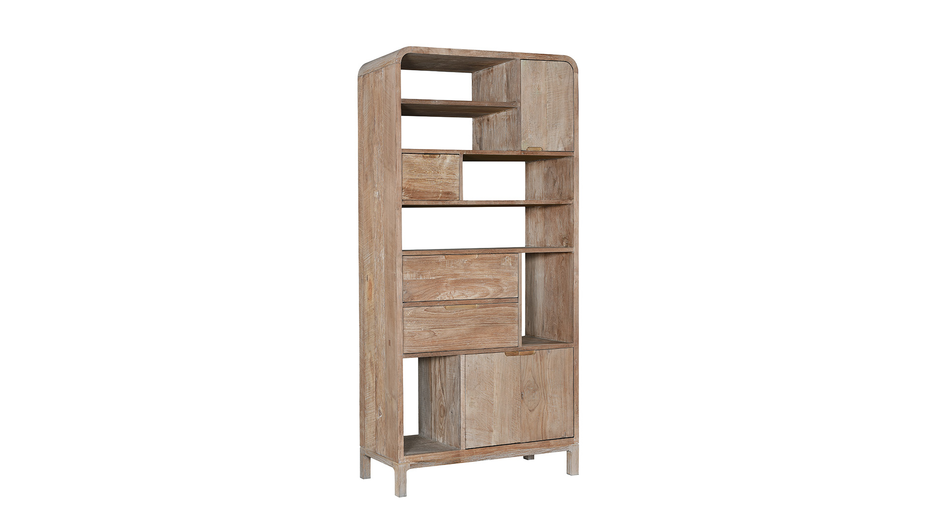 Anny Wandrek Met 3 Draaideuren, 3 Laden En 6 Nissen - Recup Teak Semi Massief