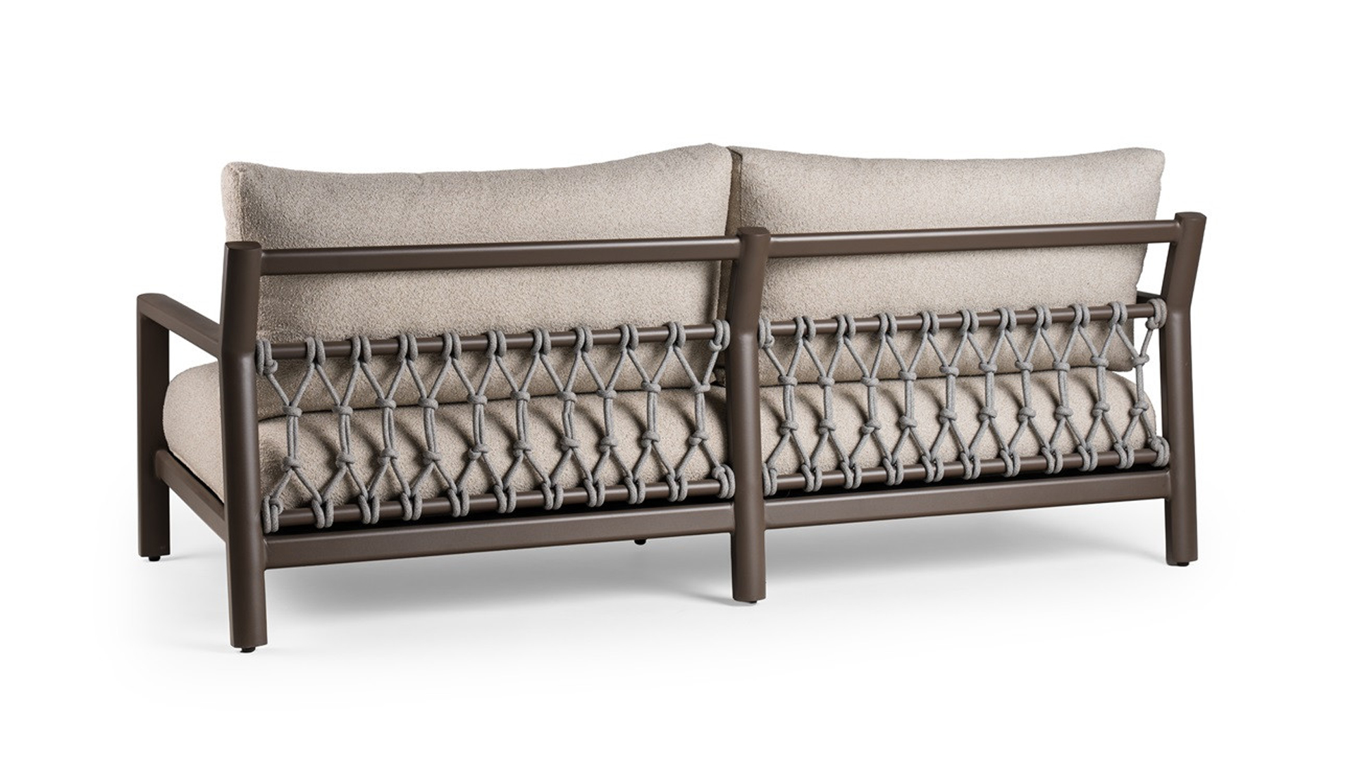 Alu Lounge Oasis 3-Zit Chocolat Frame Met Ivory White Kussens - Koord Olefin