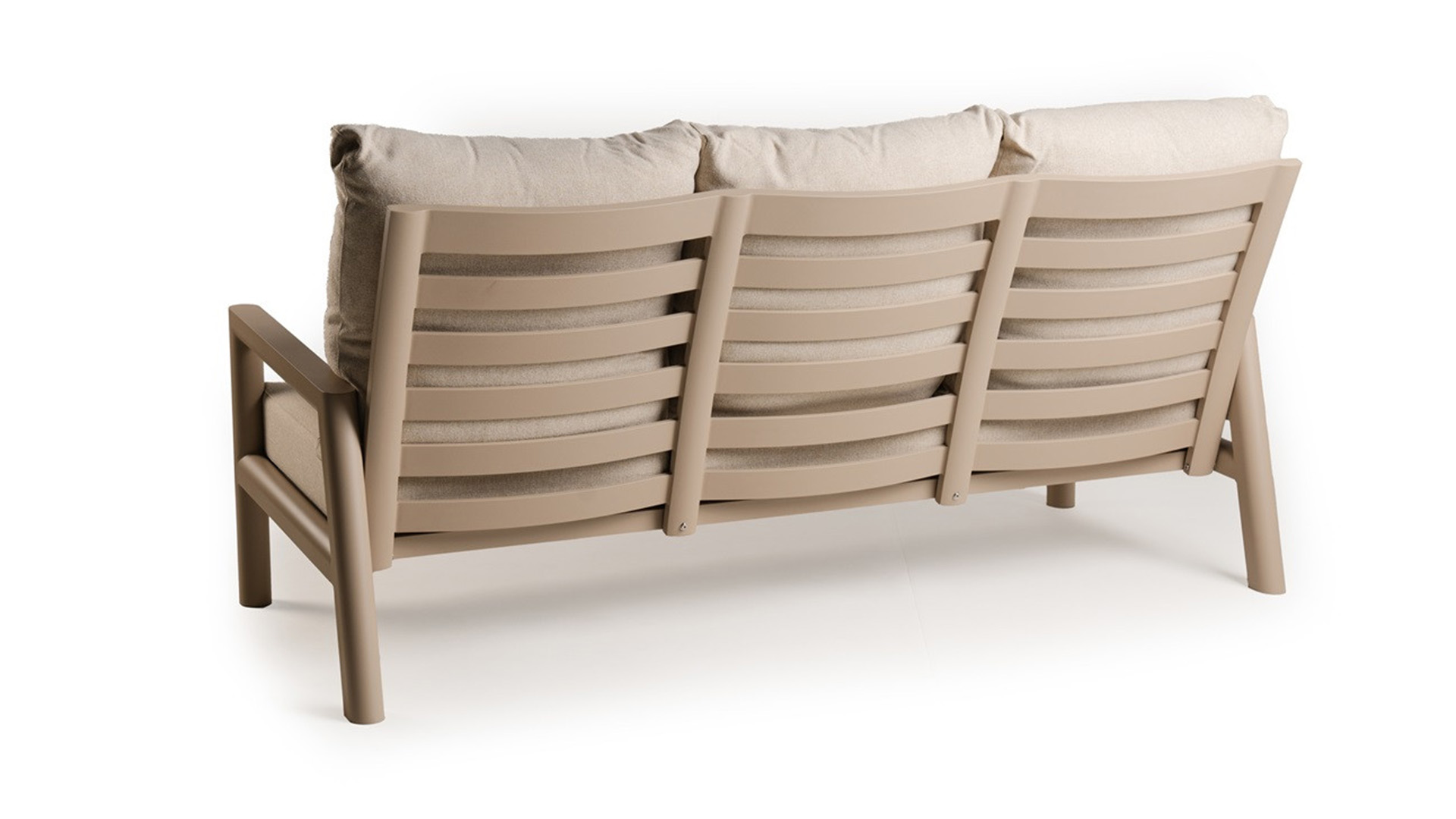 Alu Lounge Sevilla 3-Seater Champagne Frame with Navajo White Quick-Drying Cushions
