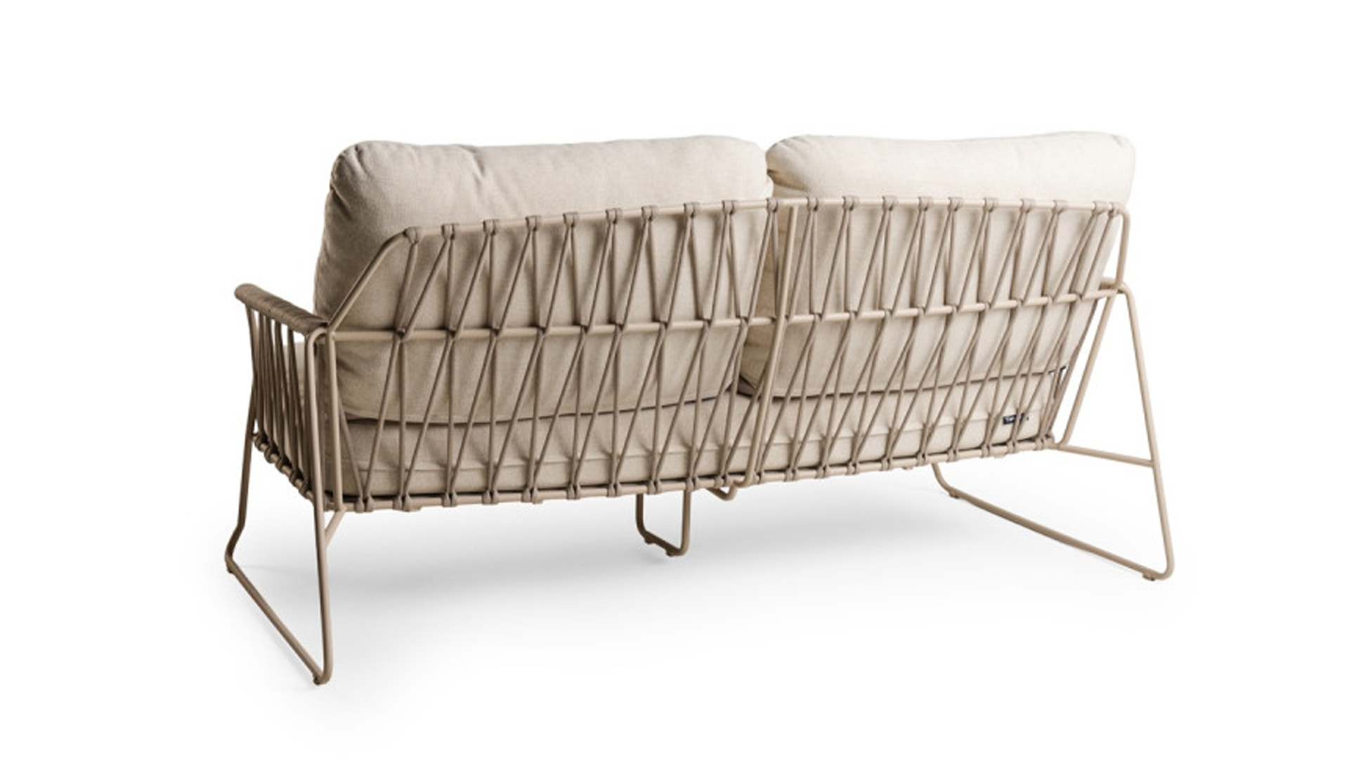 Alu Lounge Rivera 2-Seater Champagne Frame With Navajo White Quick-Drying Cushion