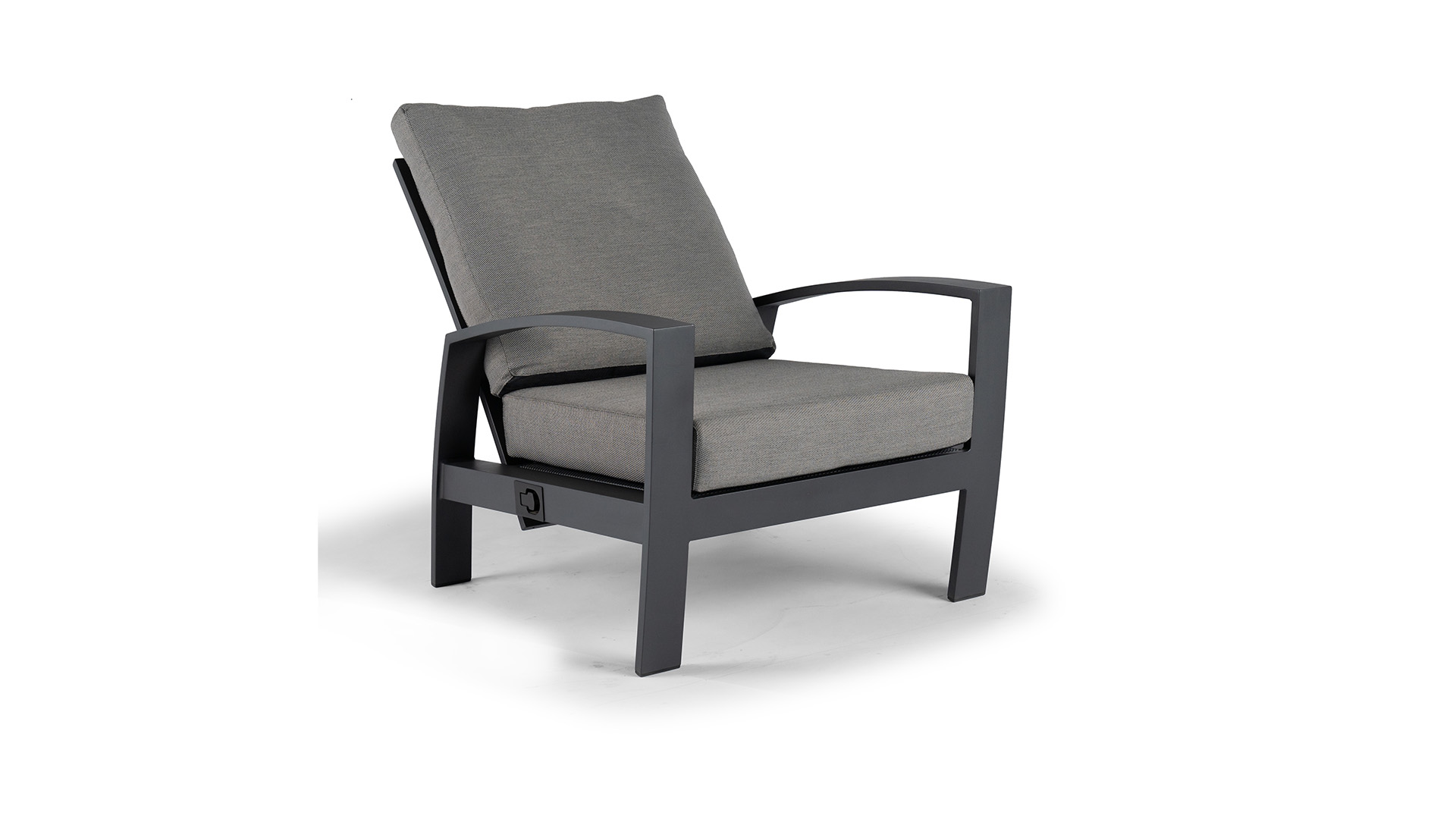 Chaise de relaxation réglable Alu Lounge Valencia, structure charbon de bois avec coussin en tissu suisse