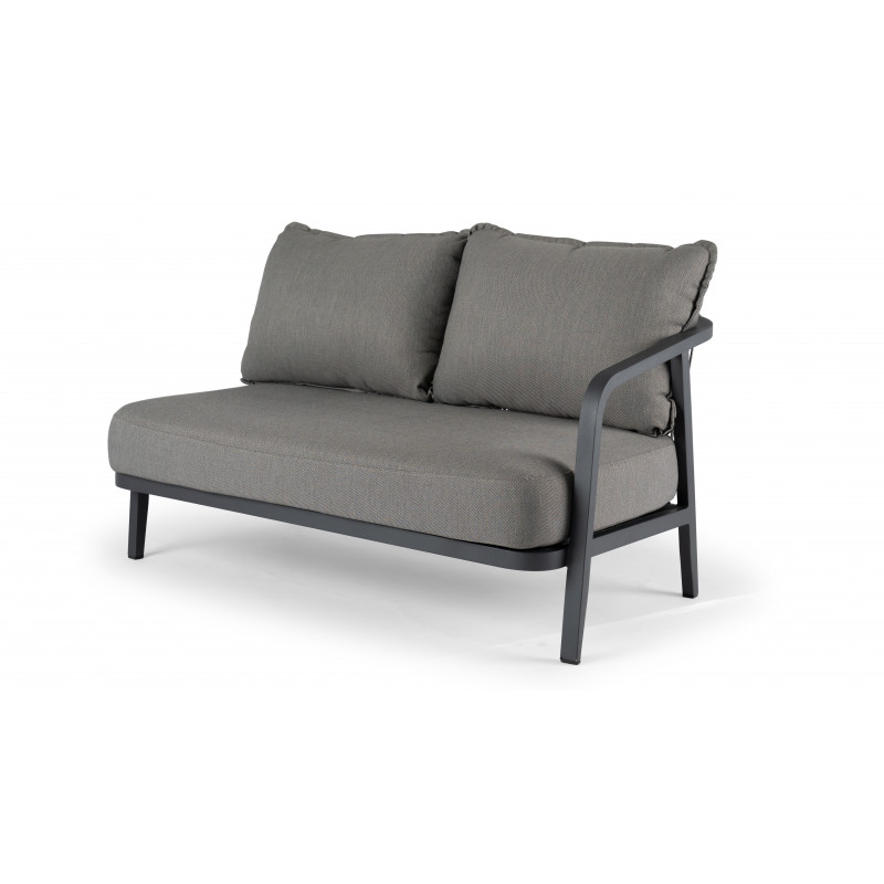 Alu Lounge Pep Hoeklounge Charcoal Frame Met Quick Dry Kussens Olefin Charcoal Kleur