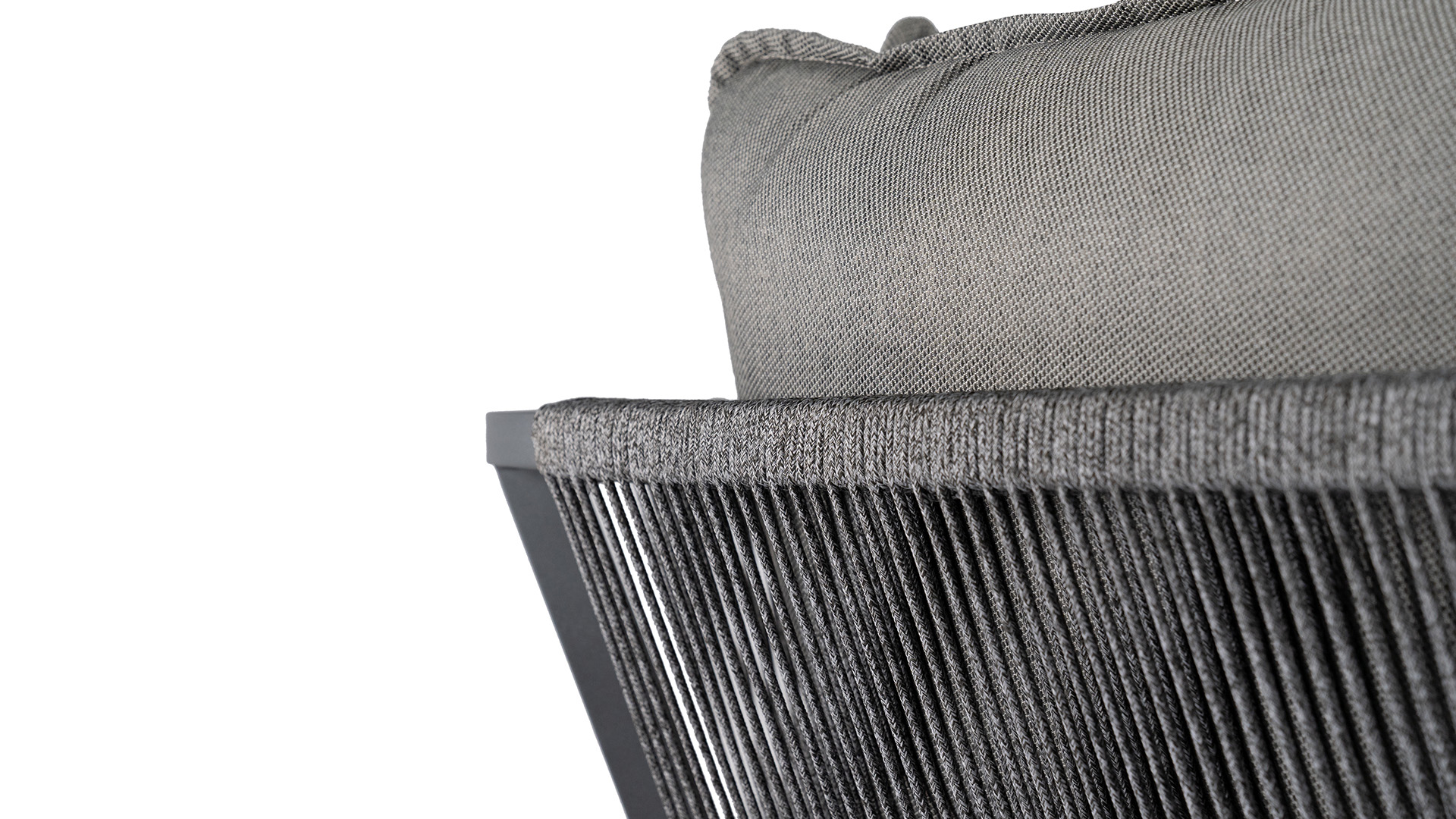 Alu Lounge Pep 2-seater Sofa Charcoal Frame With AW Cushions Olefin