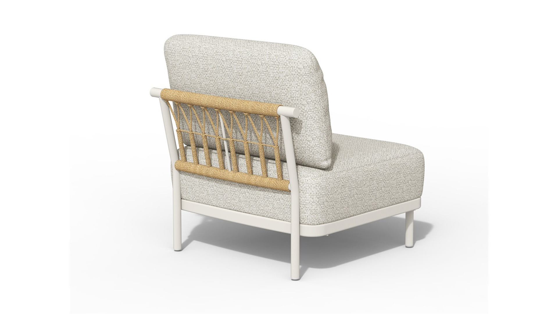 Alu Lounge Fresca Corner Set Organic Left Alu Frame Creme White With AW Cushions Dove Olefin