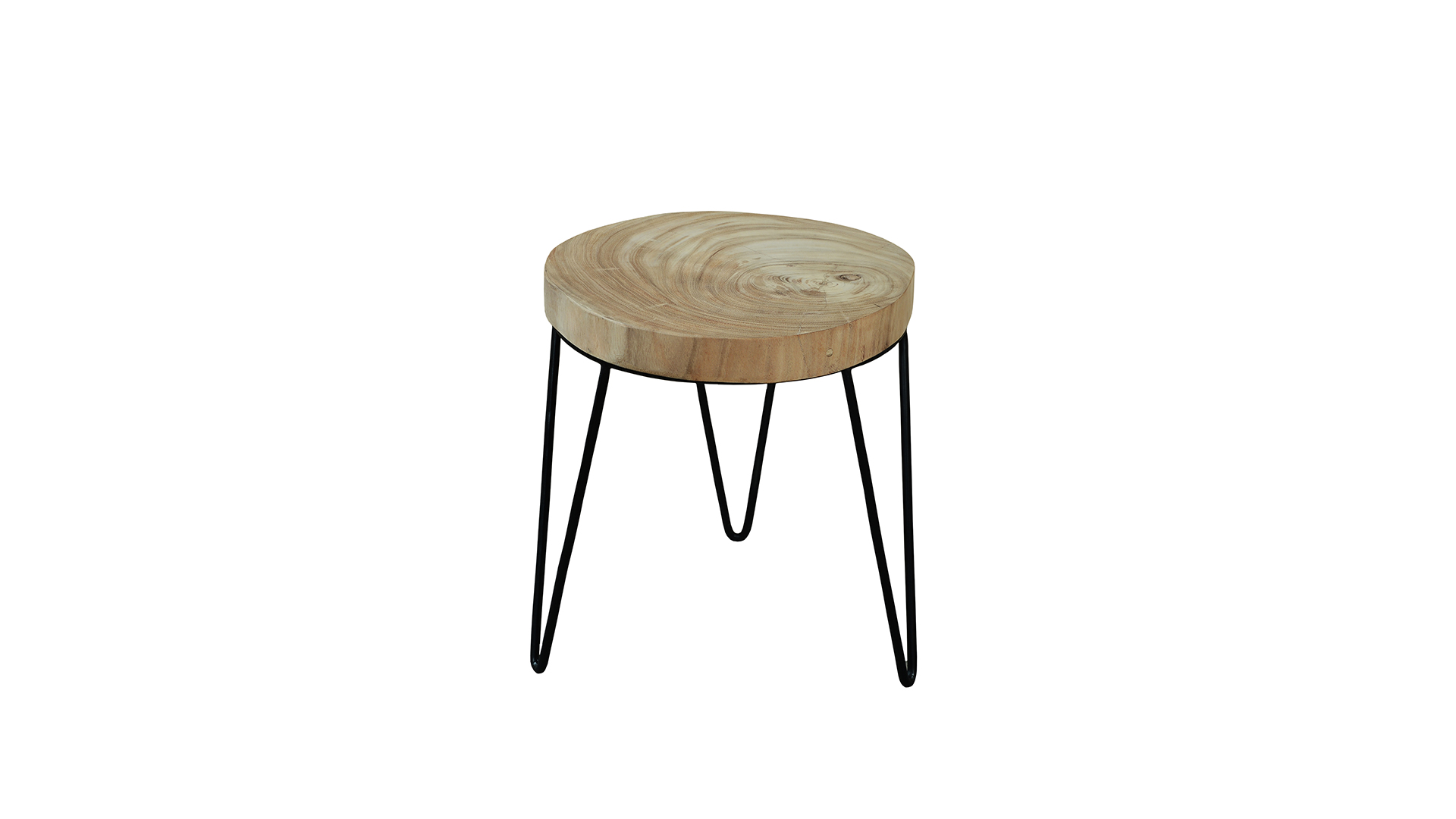 Modena Coffee Table Disc With Black Metal Legs Dia 040-50cm - Diamond Collection