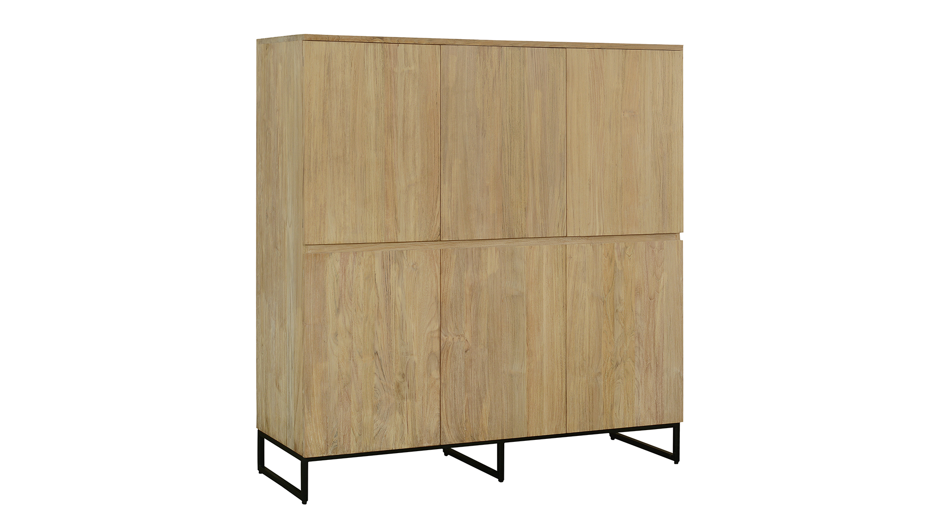 Meuble bar en teck Modena 150cm avec 6 portes battantes - Collection Diamond