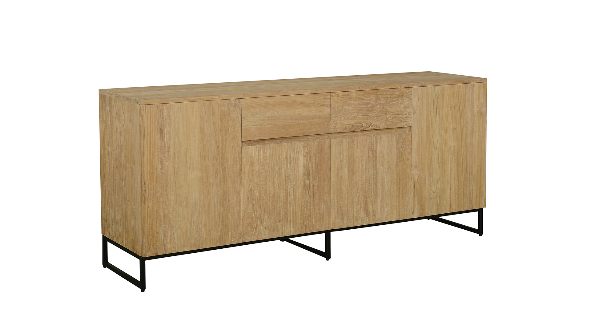 Buffet en teck Modena 200cm avec 4 portes et 2 tiroirs - Collection Diamond