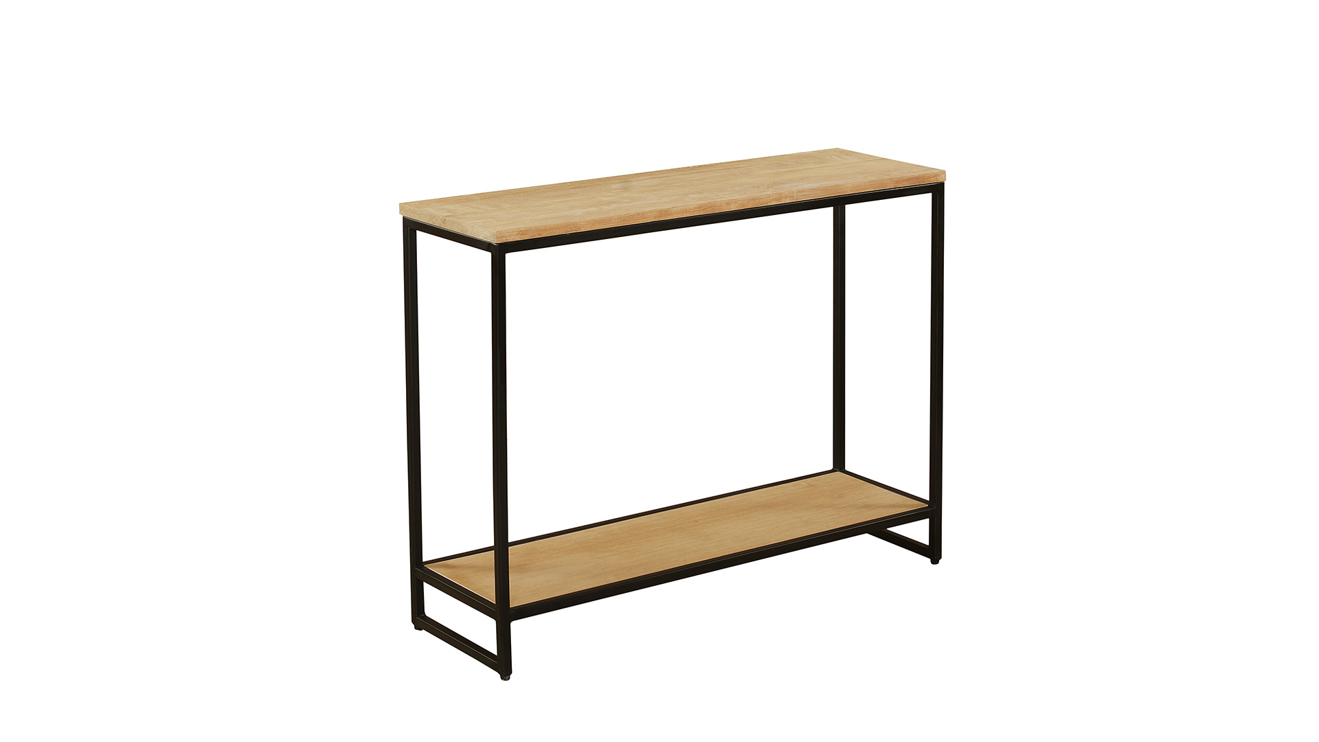 Console Murale Modena Double Plateau 100cm x 30cm x H78cm Teck Clair Brossé