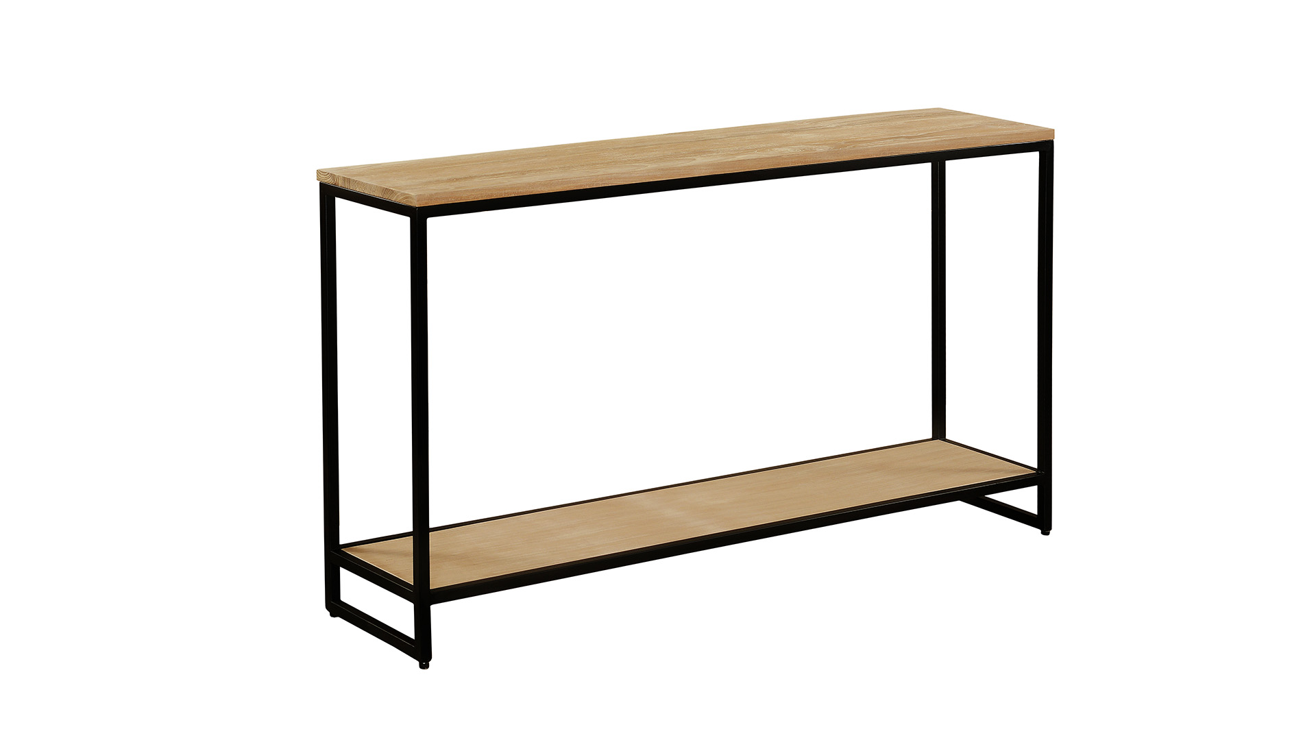 Console Murale Modena Double Plateau 140cm x 30cm x H78cm Teck Clair Brossé