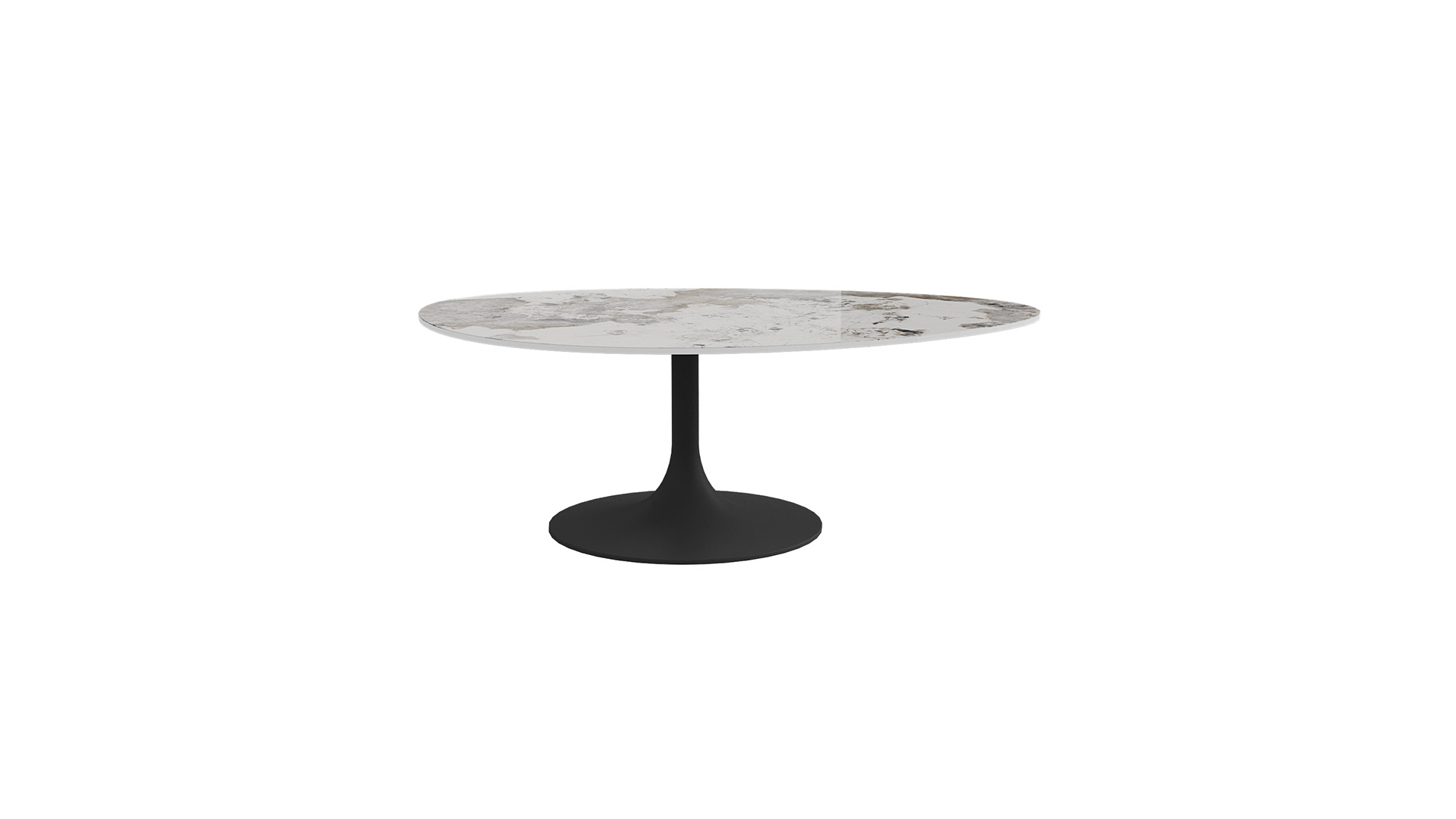 Table basse Cali Organic 115 cm - Céramique Elysium marron - Pieds en métal noir