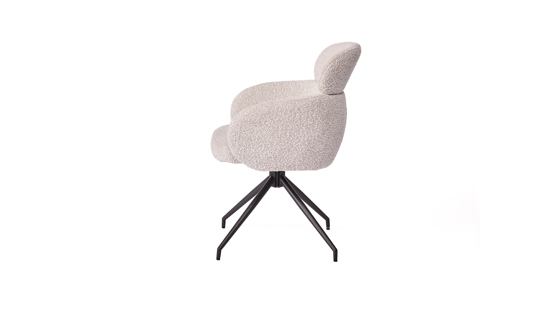 Chaise d'intérieur Joli avec base pivotante - Tissu géant - Pied en métal noir