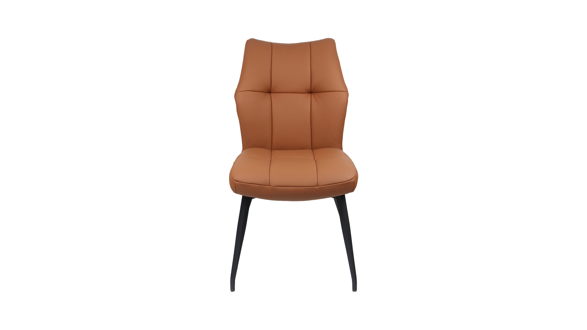 Interieurstoel Renoy Met Leder Cognac Firenze - Poot Metaal Zwart 