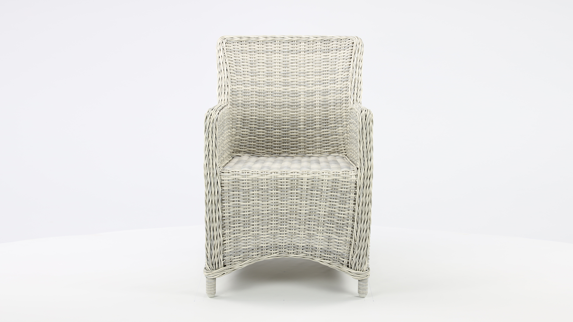 Wickerzetel Boston Kleur White Faded Grey Wicker PE - Alu Frame Luxury Lounge