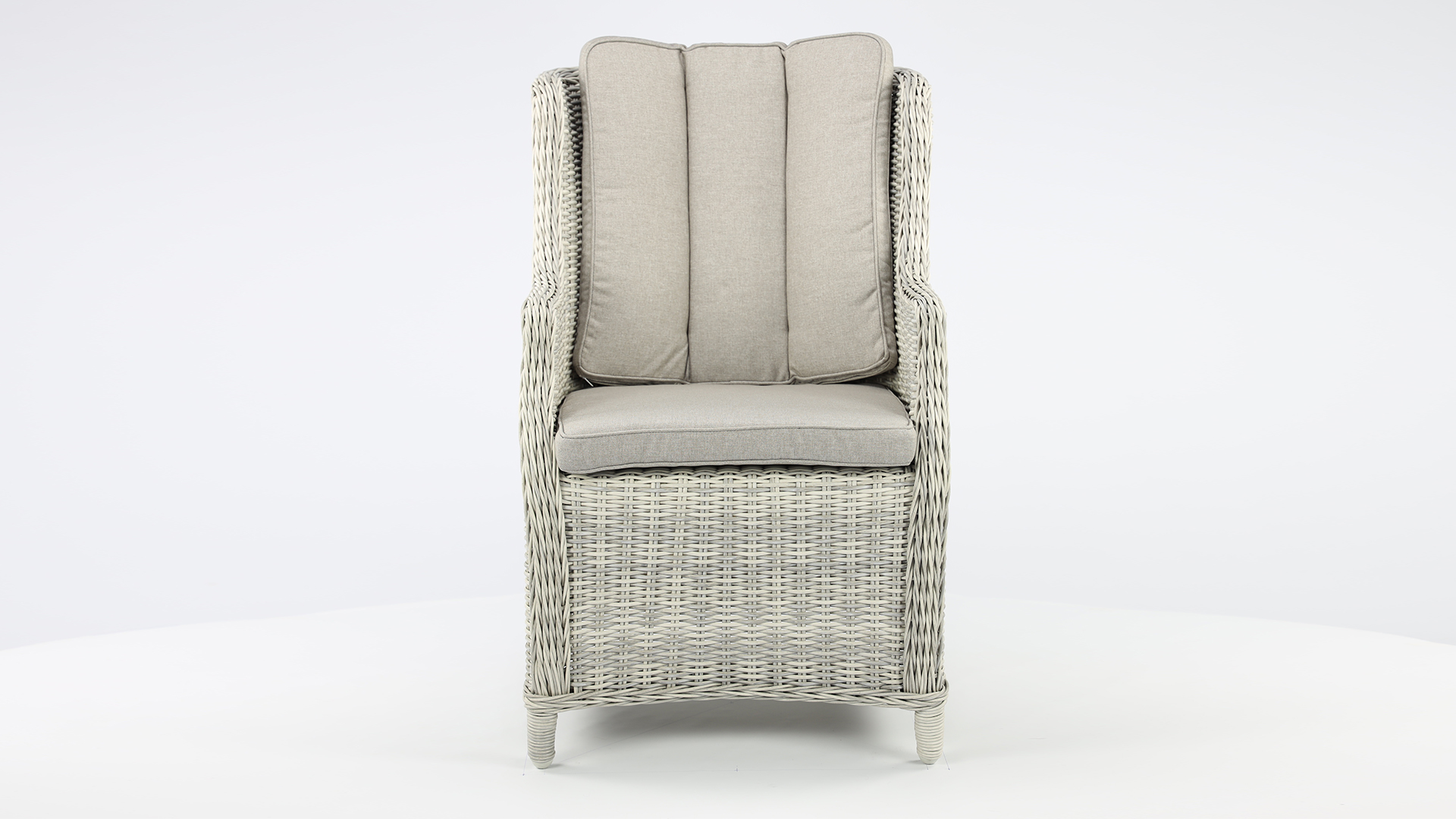 Chaise en osier Couleur Indigo Blanc Gris Délavé Osier PE - Structure Alu Luxury Lounge