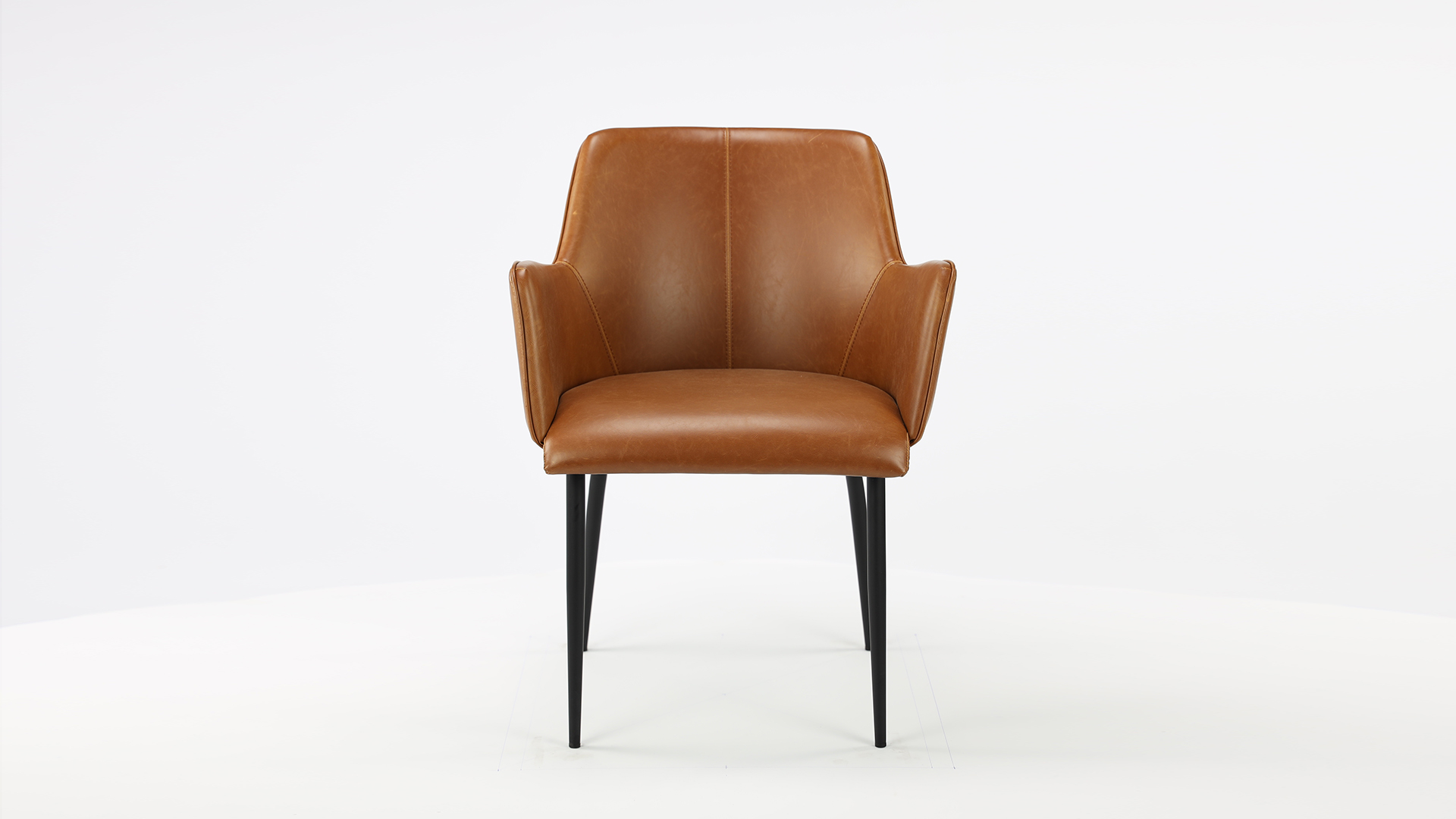 Interior chair Ethan Color Light Brown/Cognac Legs Metal Black