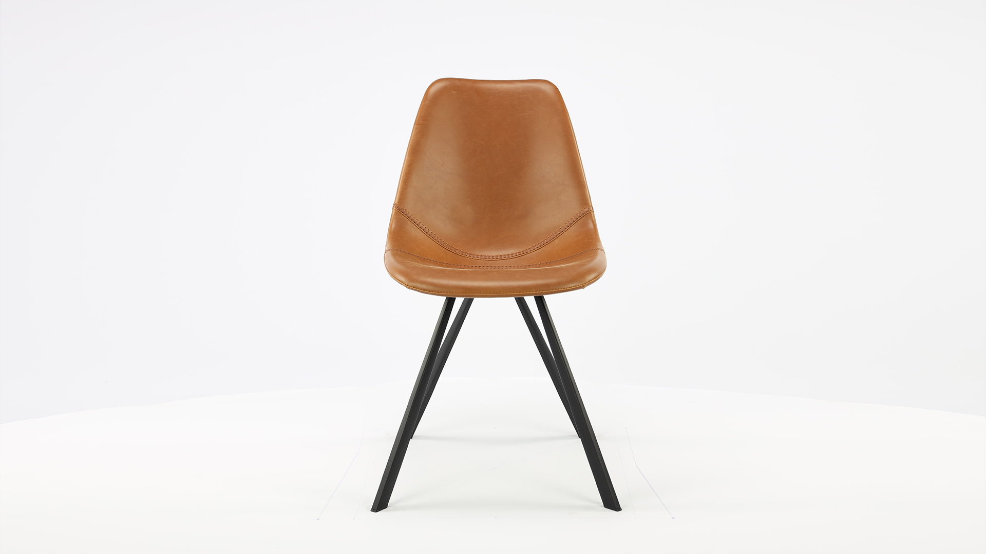 Interior chair Elne Color Vintage Cognac Legs Metal Black