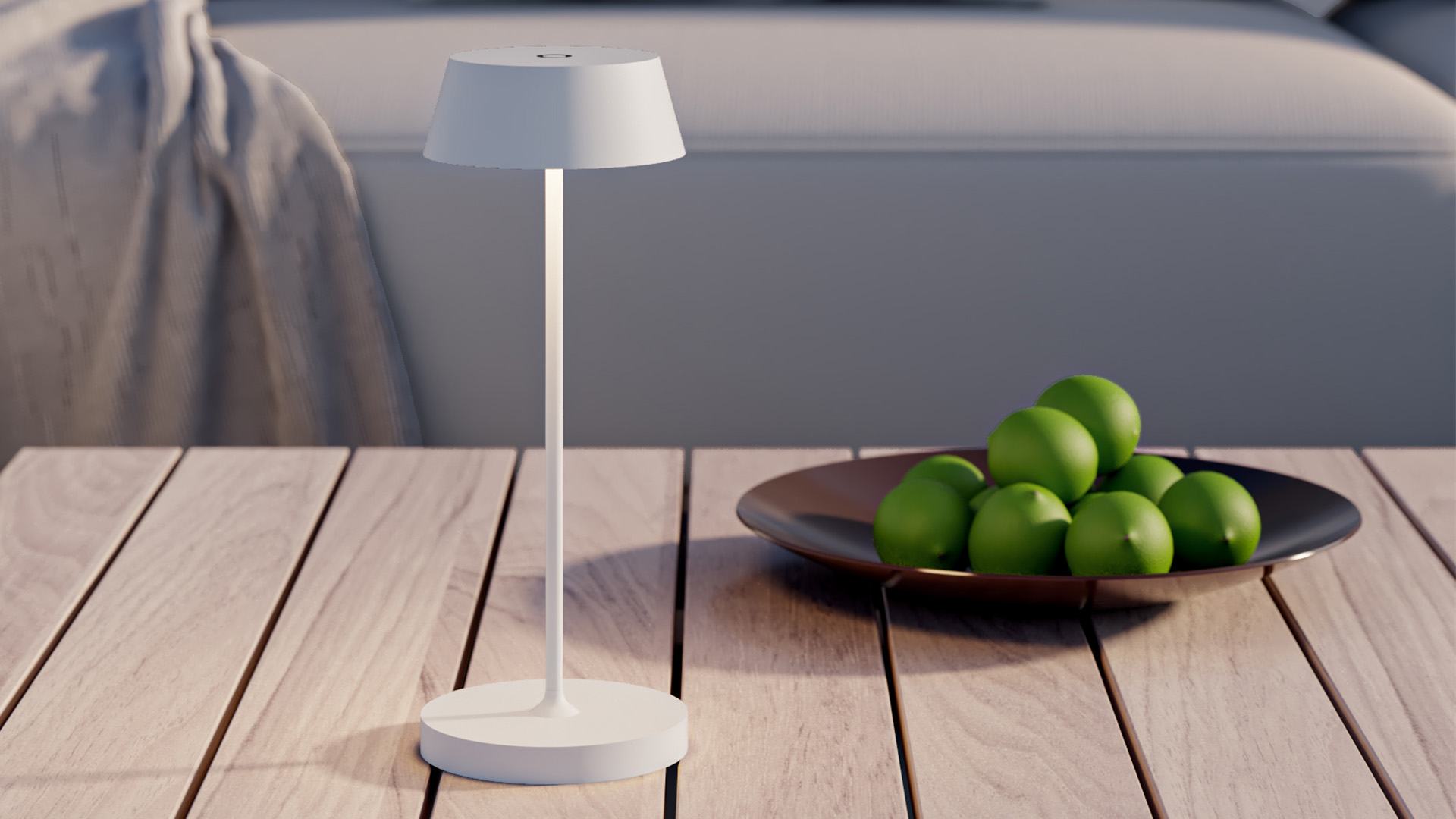 Qoozii Lampe Design Malte Blanche - Sans Fil