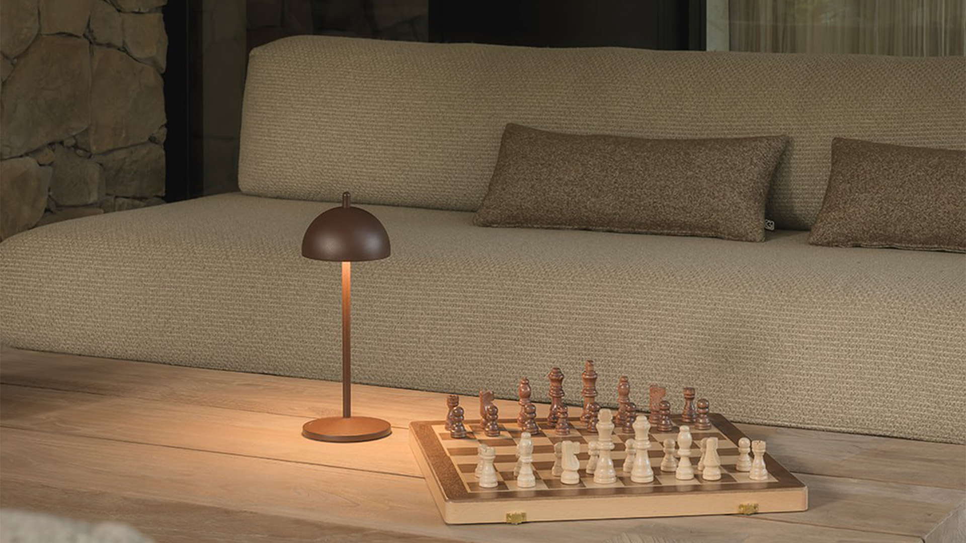 Qoozii Samos Corten Designlamp - Dia 11cm x H30cm - Draadloos