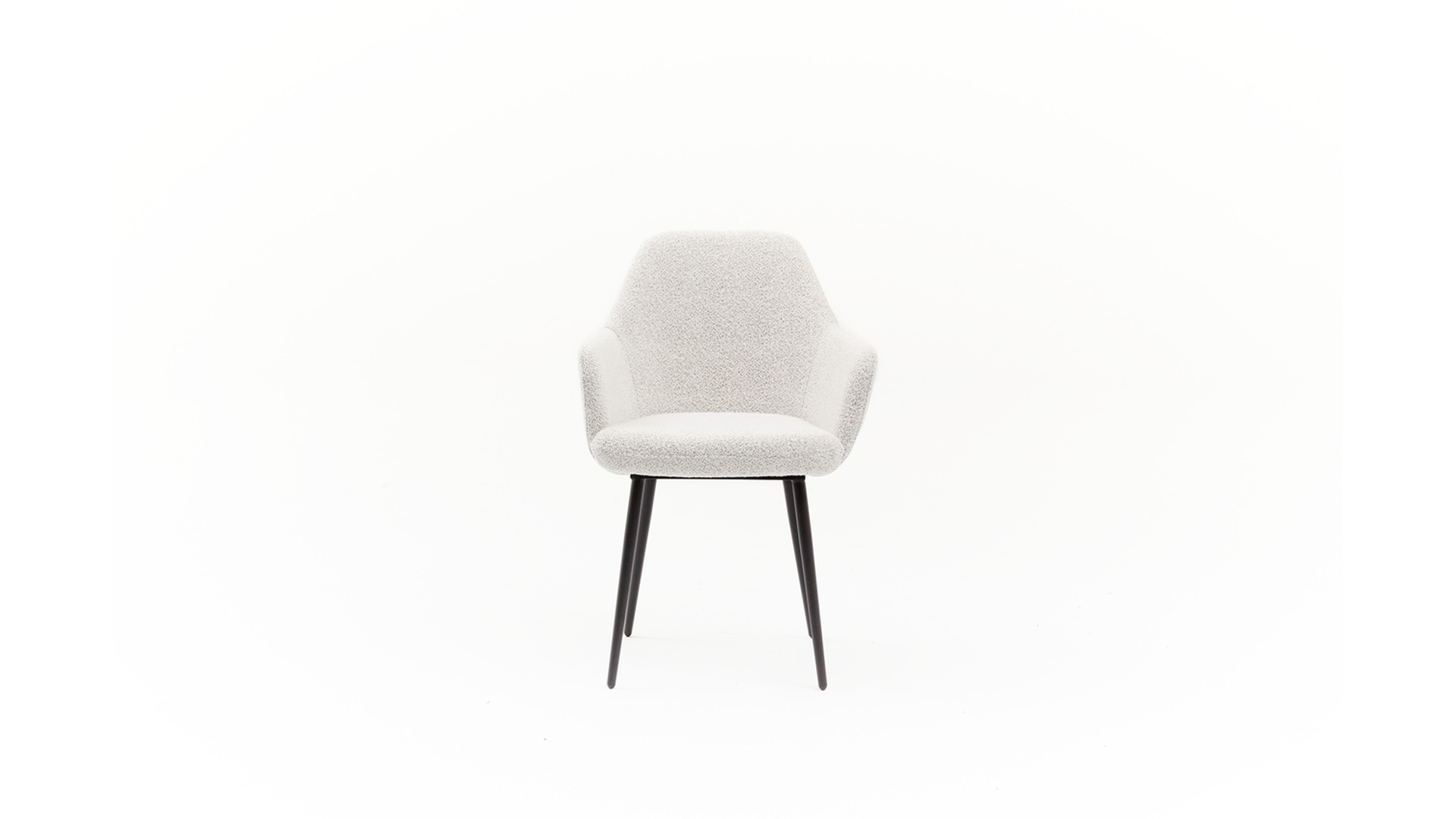 Dining chair Curve Fabric Alpine Champagne - Legs Black Metal