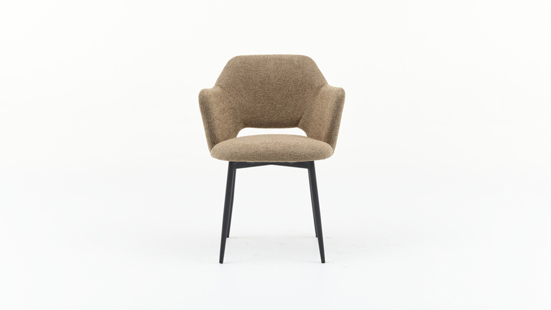 Dining room chair Elly Fabric Sneak Caramel - Legs Black Metal