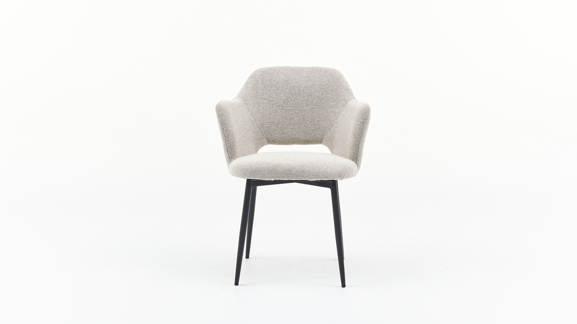 Dining room chair Elly Fabric Sneak Natural - Legs Black Metal