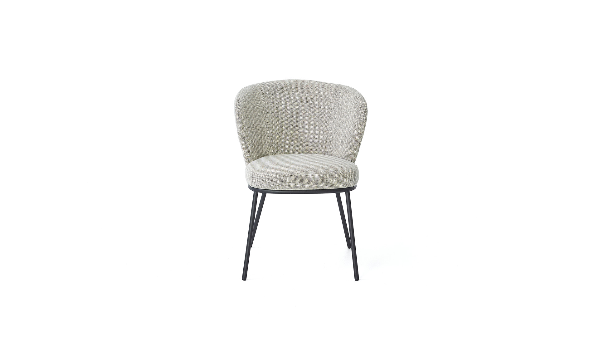 Dining room chair Yuna Fabric Sneak Natural - Legs Black Metal
