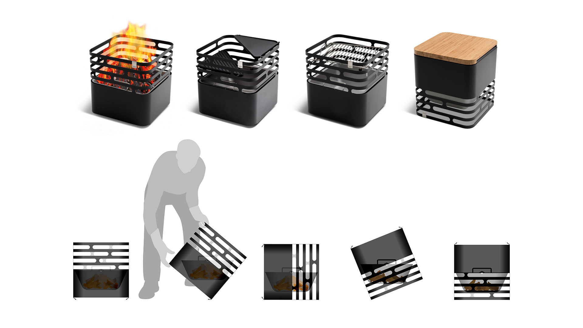 Brasero CUBE Noir - Hofats