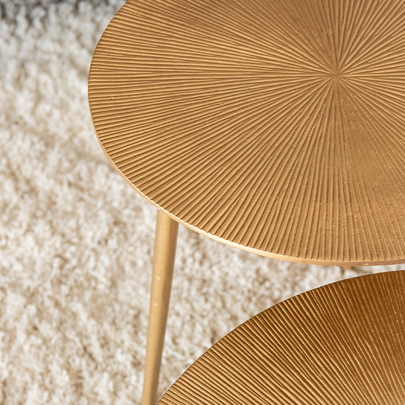 Coffee table set Nobby - Antique gold - Metal - 60 cm