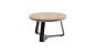Teak-Couchtisch Margarite, runder Durchmesser 70 cm, Recup-Teakholz auf schwarzem Metallsockel