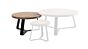 Teak-Couchtisch Margarite, runder Durchmesser 70 cm, Recup-Teakholz auf schwarzem Metallsockel 2