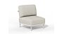 Alu Lounge Fresca Tussenstuk Alu Frame Creme White Met AW Kussen Dove Olefin