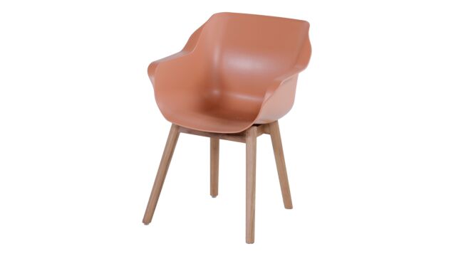 Sophie Armstoel Kleur Italian Terra Met Poten Teak Naturel