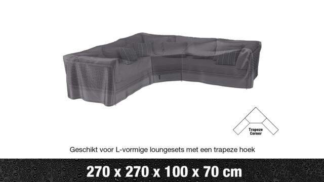 AeroCover Loungesethoes Hoekset XL trapeze hoek  270x270x100x70CM L-vorm