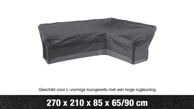 AeroCover Lounge Housse d'angle avec dossier haut en forme de L gauche  270x210x90cm