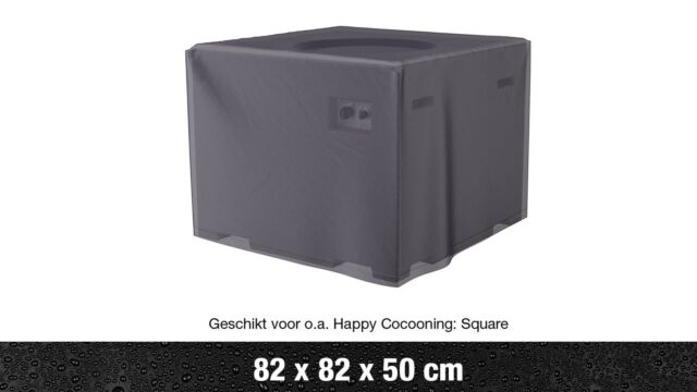 Gartenset-Abdeckung für Feuertisch in Anthrazit, 82 cm x 82 cm x 50 cm (Höhe).