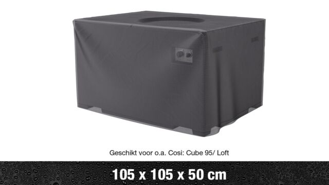 Gartenset-Abdeckung für Feuertisch in Anthrazit, 105 cm x 105 cm x 50 cm hoch