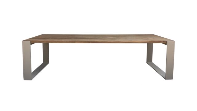 Teak Tuintafel Alice 280cm x 110cm - Metaal Frame Linnen - Recup Teak
