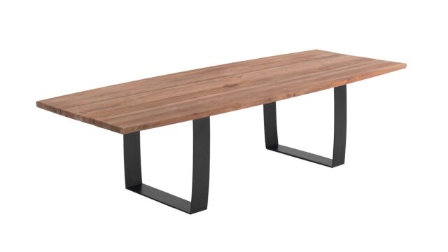 Teak Tuintafel Fanny 300cm x 115cm Met Poten Metaal Zwart Mat - Recup Teak