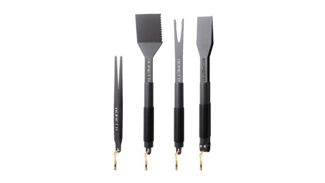 Set BBQ 4 pièces Pinces - Spatule - Fourchette - Pince à épiler