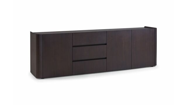 Dark Walnut Dressoir 3 Draaideuren + 3 Laden Donkere Walnoot Fineer - VERWACHT TOONZAAL EINDE OKTOBER 2026