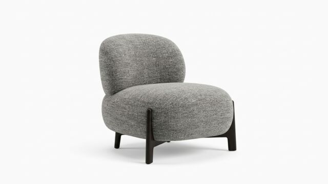 Dark Walnut Loungefauteuil Jazz - Stof Antracietgrijs - Poten Dark Walnut - VERWACHT TOONZAAL EINDE OKTOBER 2026