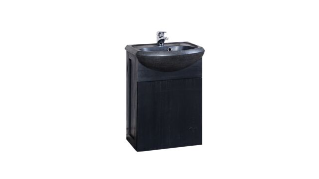 Lave-mains ovale Java Black + Lavabo en terrazzo noir