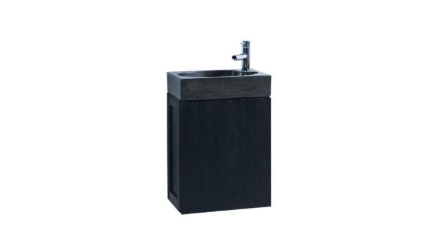 Lave-mains carré Java Black + Lavabo Terrazzo Noir