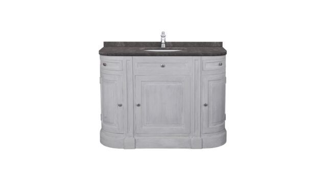 Badkamermeubel Retro Grey Round 120cm + 1 Onderbouw Ovale Waskom + Blauwe Hardsteen 